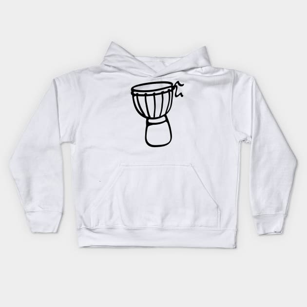 Simple Djembe Drum Kids Hoodie by schlag.art